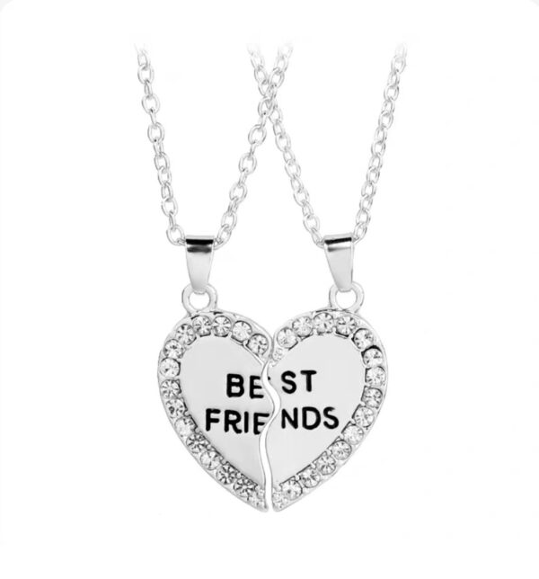 5704809bf2ca7bf51fbfb267f7fee059 Forever Bond Titanium Best Friends Necklace Set