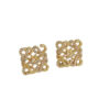 Golden Crystal Lattice Square Earrings