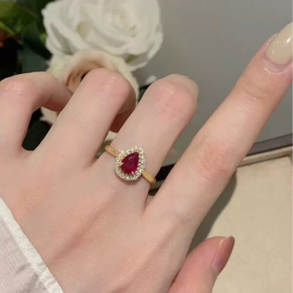 Teardrop Zircon Adjustable Open Ring