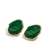 Minimalist Irregular Green Alloy Earrings | Trendy Geometric Design