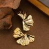 Golden Petal Statement Earrings