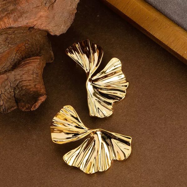 Golden Petal Statement Earrings
