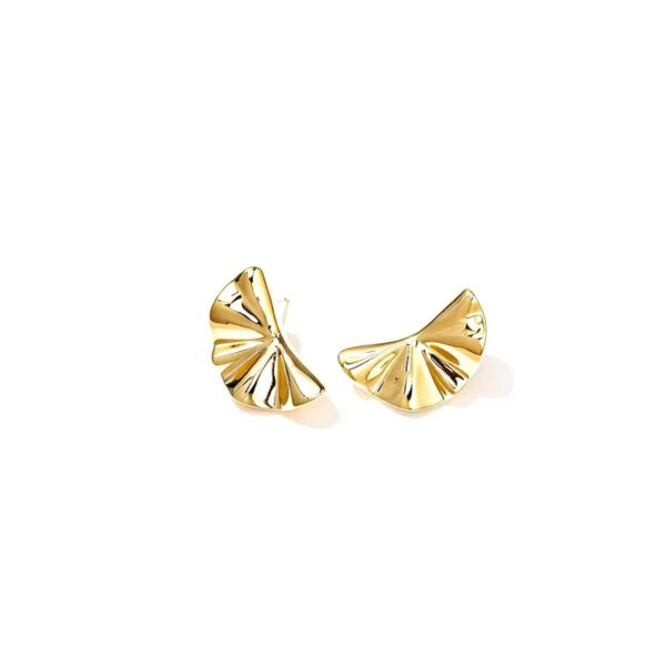 Golden Fan Shaped Earrings