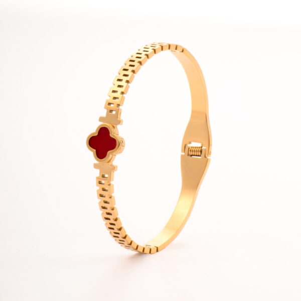 Stainless Steel Charm Bracelets for Women-Stainless Steel Lucky Charm Bangle