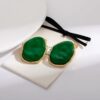 Minimalist Irregular Green Alloy Earrings | Trendy Geometric Design