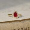 Teardrop Zircon Adjustable Open Ring