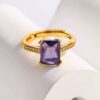 Square Zircon Adjustable Gold Ring