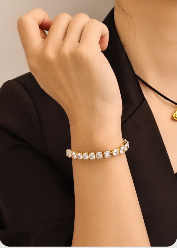 Gold & Silver Cubic Zirconia Diamond-Look Bracelet