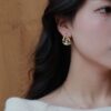 Golden Triangle Faux Diamond Stud Earrings