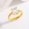 Square Zircon Adjustable Gold Ring