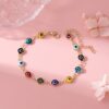 Colorful Evil Eye Lucky Protection Bracelet | Gold-Tone Adjustable Good Luck Charm Bracelet