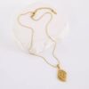 Golden Leaf Titanium Steel Pendant Necklace
