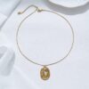 Golden Circle Titanium Steel Pendant Necklace