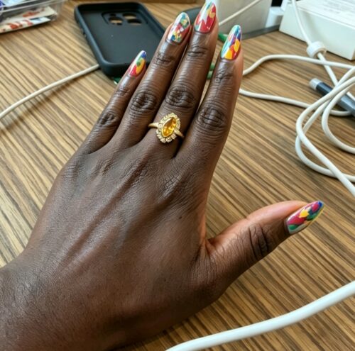 Gold Open Ring with Colored Zircon & Sparkling Accents photo review
