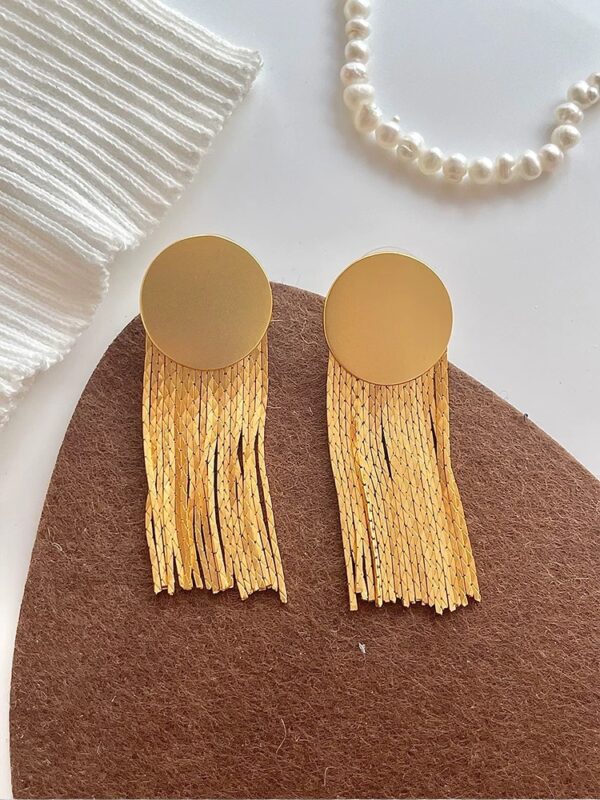 Golden Cascade Fringe Earrings