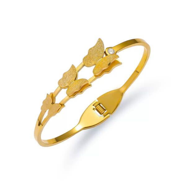 Stainless Steel Charm Bracelets for Women – Gold Lucky, Butterfly, Evil Eye & Clover Bangles