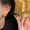 Golden Pebble Stud Earrings