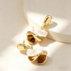 Golden Abstract Wave Earrings