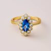 Gold Open Ring with Colored Zircon & Sparkling Accents