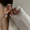Golden Triangle Faux Diamond Stud Earrings