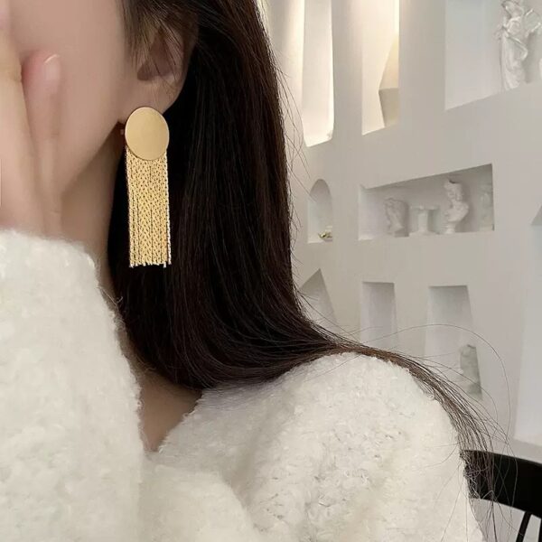 Golden Cascade Fringe Earrings