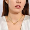 Nova Herringbone Titanium Necklace | Minimalist Gold Bead Chain