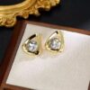 Golden Triangle Faux Diamond Stud Earrings