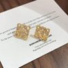 Golden Crystal Lattice Square Earrings