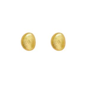 Golden Pebble Stud Earrings