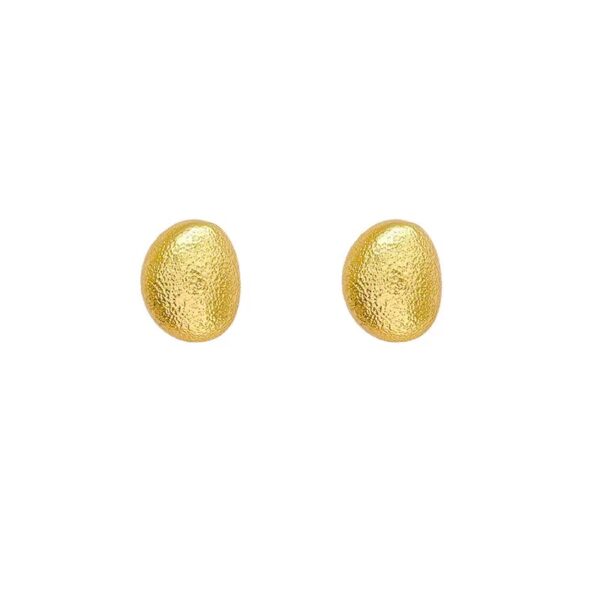 Golden Pebble Stud Earrings