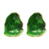 Emerald Glow Irregular Resin Stud Earrings – Green Alloy Fashion Jewelry