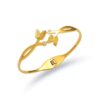 Gold Butterfly Bracelet for Women – Stainless Steel Crystal Open Bangle Jewelry