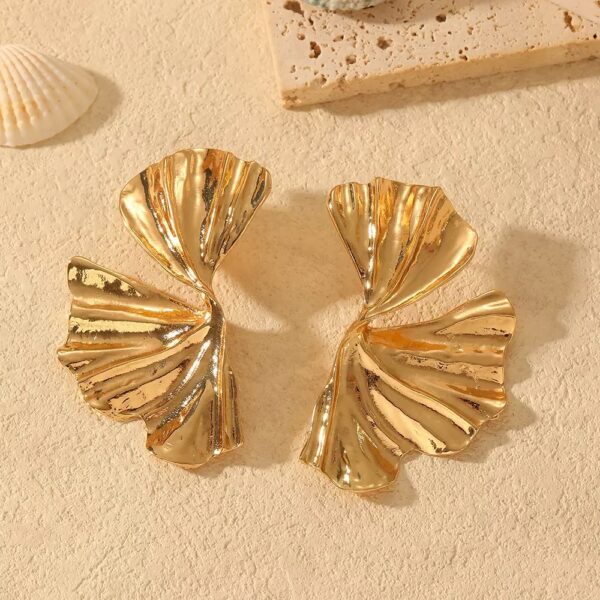 Golden Petal Statement Earrings