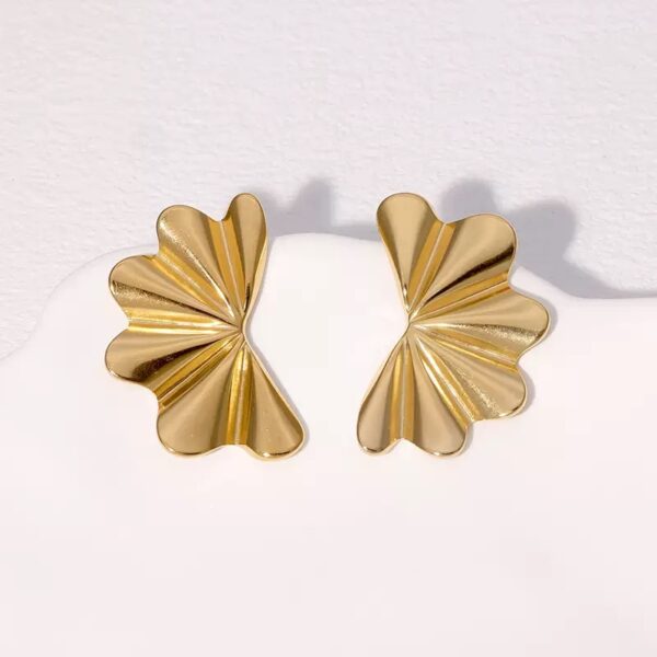 Golden Fan Shaped Earrings