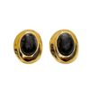 fc7eeb4748d552d2e2a563727b30ae3a Golden Black Stone Oval Stud Earrings