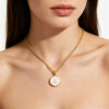 去除图片文字 (1) Golden Initial Pendant Necklace