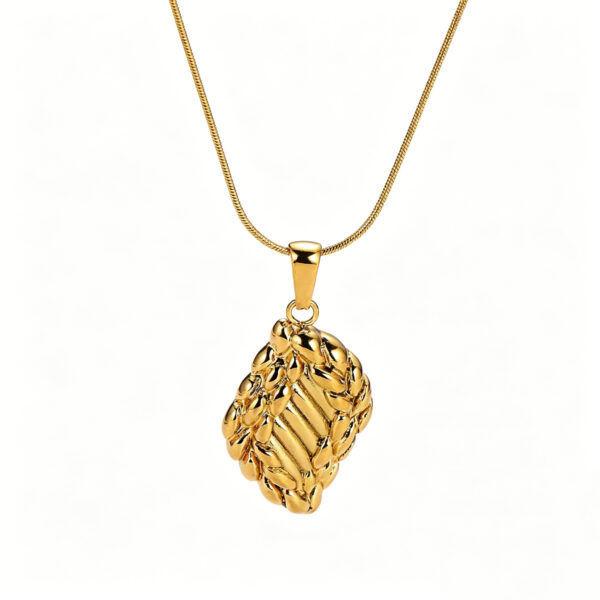 Golden Leaf Titanium Steel Pendant Necklace