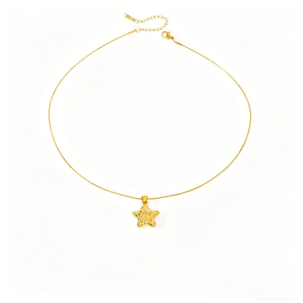 Golden Star Titanium Steel Pendant Necklace