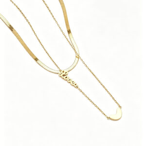 去除图片文字 (1) Golden Love Layered Necklace
