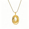 Golden Circle Titanium Steel Pendant Necklace