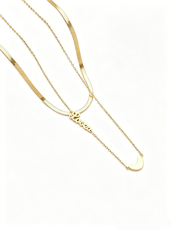 去除图片文字 (1) Golden Love Layered Necklace