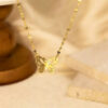 去除图片文字 Minimalist Gold Butterfly Pendant Chain
