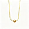 Nova Herringbone Titanium Necklace | Minimalist Gold Bead Chain
