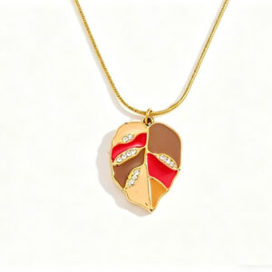 Colorful Leaf Titanium Steel Pendant Necklace