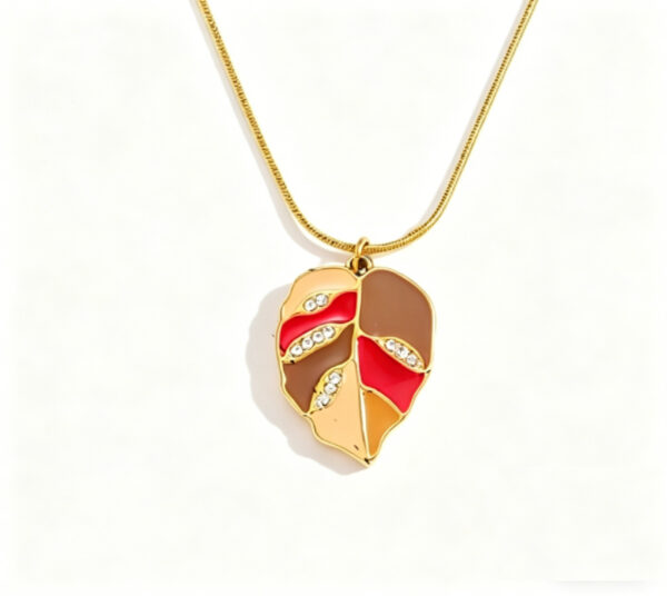 Colorful Leaf Titanium Steel Pendant Necklace