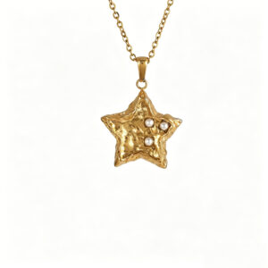 Golden Star Titanium Steel Pendant Necklace