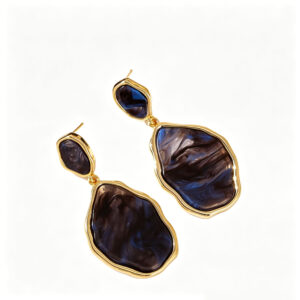 Minimalist Amber Geometric Alloy Earrings | Trendy Irregular Shape