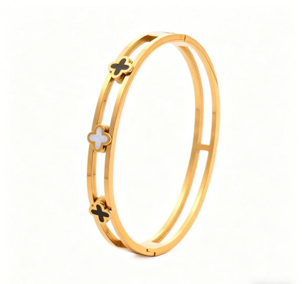 Stainless Steel Charm Bracelets for Women – Gold Lucky, Butterfly, Evil Eye & Clover Bangles
