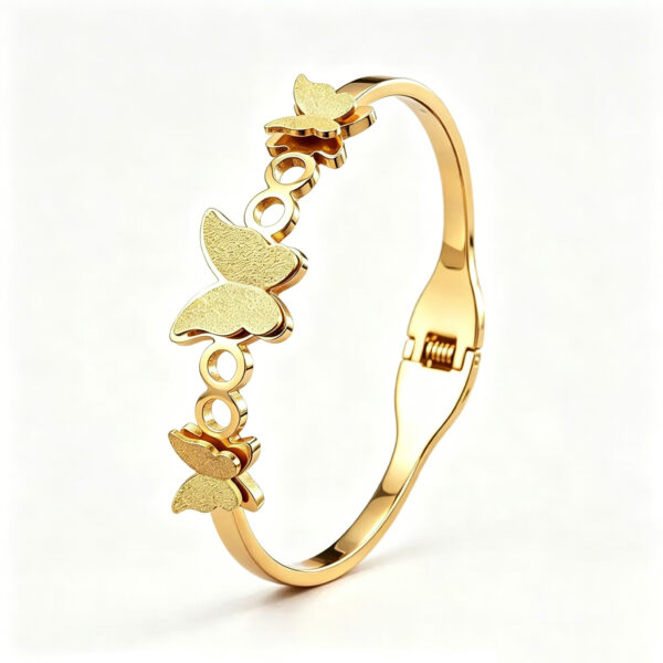 Stainless Steel Charm Bracelets for Women – Gold Lucky, Butterfly, Evil Eye & Clover Bangles
