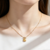 生成白色背景图 (3) Golden Lock Charm Necklace